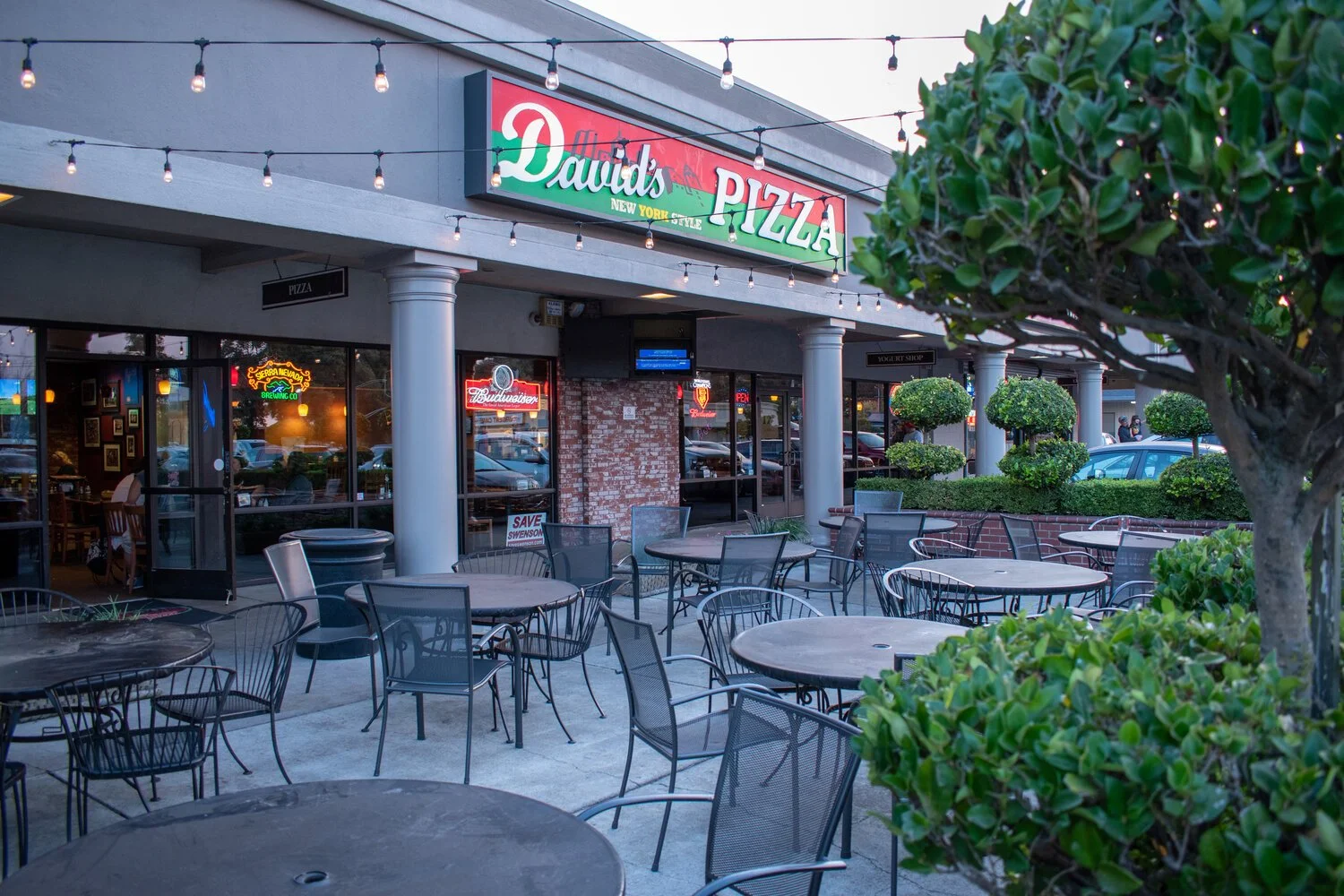 Seating area at David's Pizza